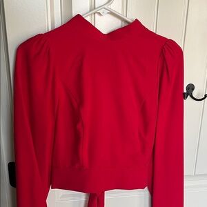 Anthropologie red open back blouse